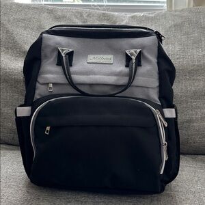 Midibeini Black and Gray Diaper Backpack